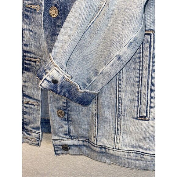 NEW MAVI jean jacket distress Women JILL punk rock y2k 90s grunge L western - Picture 6 of 10